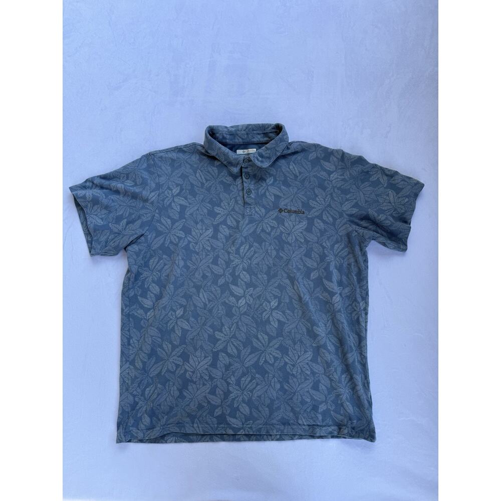Columbia Broadleaf Canopy EXS Polo Short Sleeve Hawaiian Mens Size Large